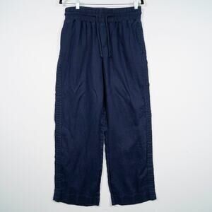 Quince 100% European Linen Wide Leg Pants Navy Blue Size M